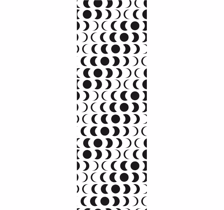 Papel mural geométrico patrón circular negro - TenVinilo