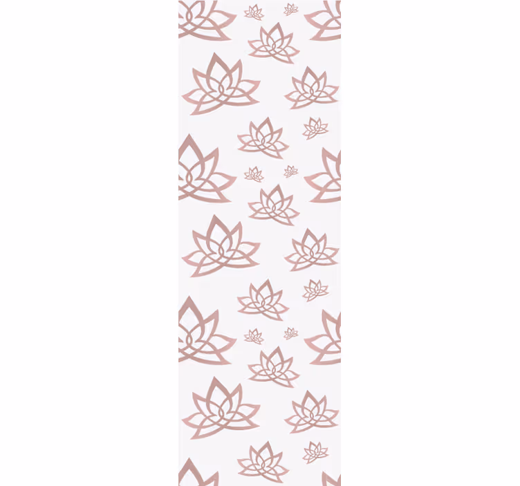 Papel mural floral patrón de loto beige - TenVinilo