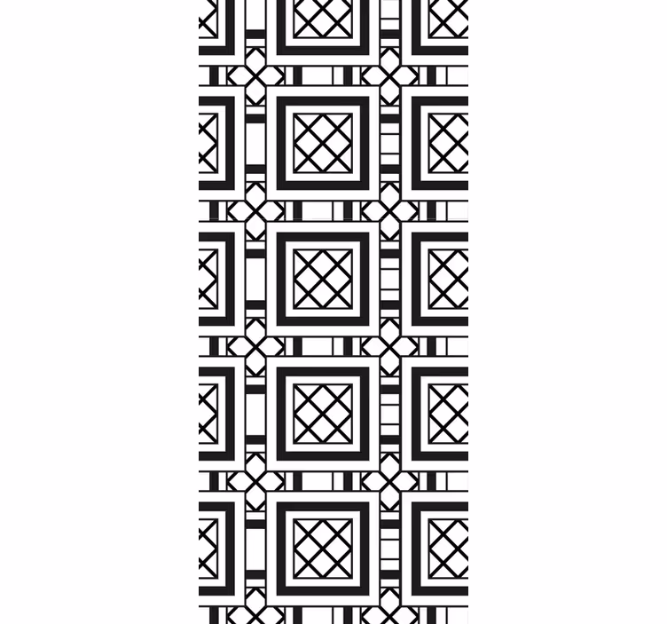 Papel mural azulejos patrón clásico en blanco y negro - TenVinilo