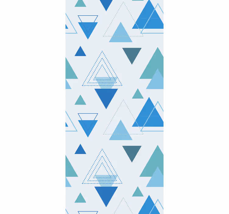 Papel mural triángulos formas modernas azules - TenVinilo