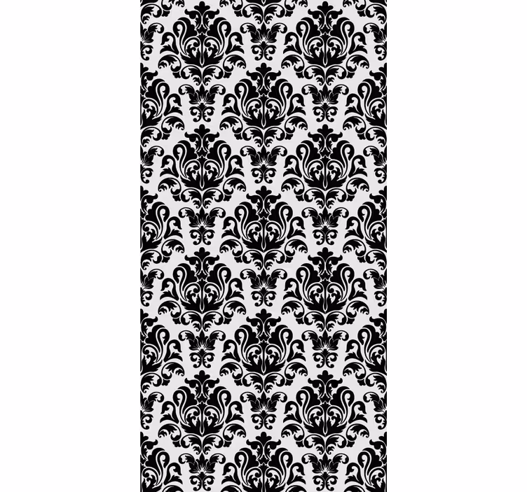 Papel mural barroco elegante patrón monocromático - TenVinilo