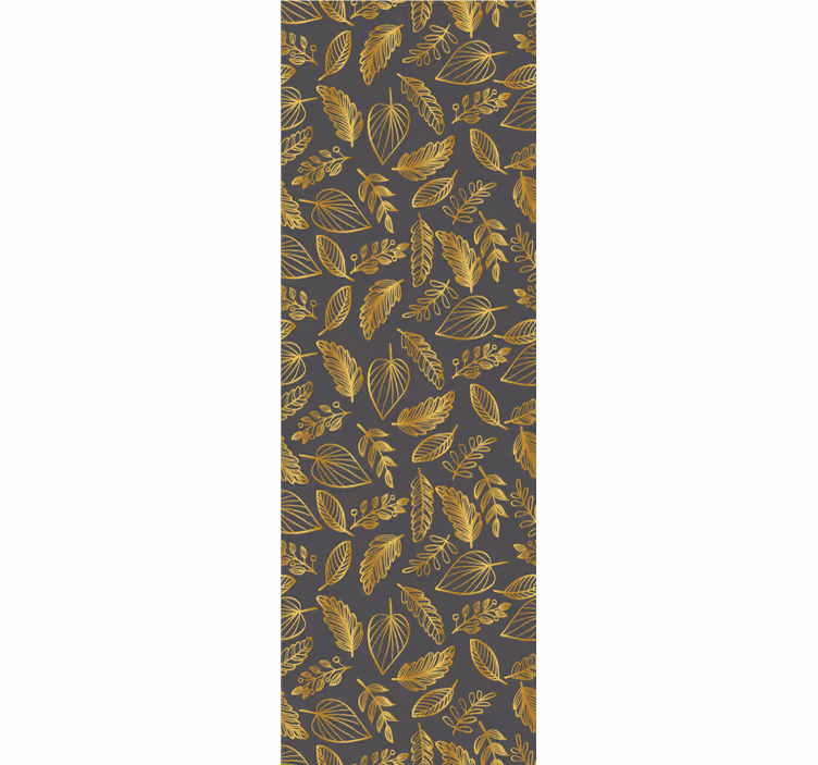 Papel mural hojas elegante patrón con efecto dorado. - TenVinilo