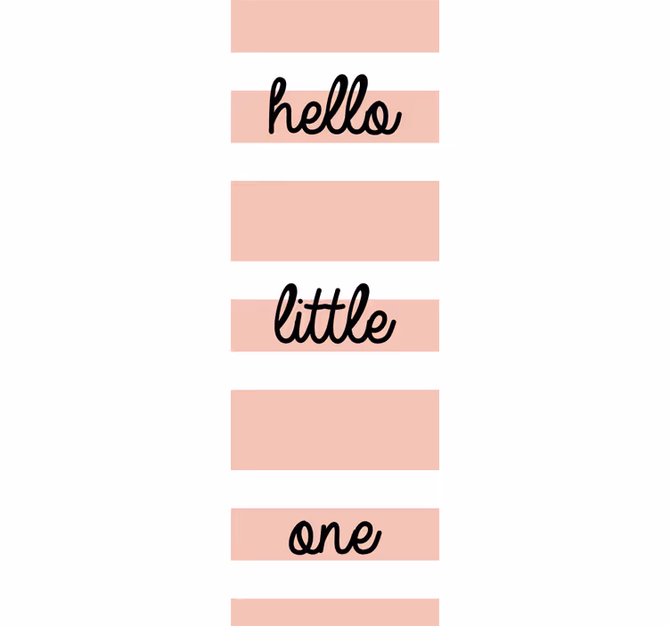 Papel mural letras hola en rayas beige - TenVinilo