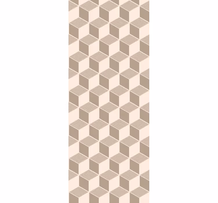 Papel mural geométrico patrón de cubo elegante - TenVinilo