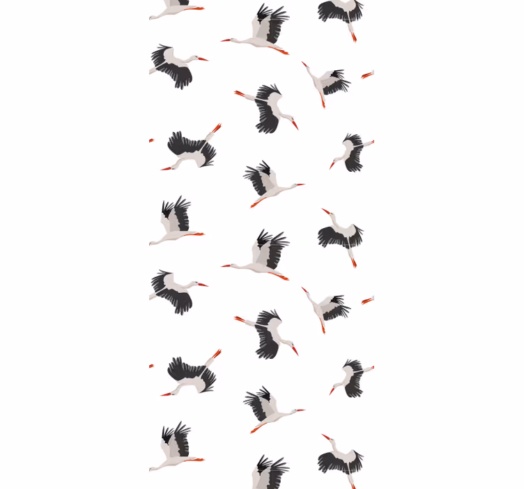 Papel mural pájaros cigüeñas voladoras - TenVinilo