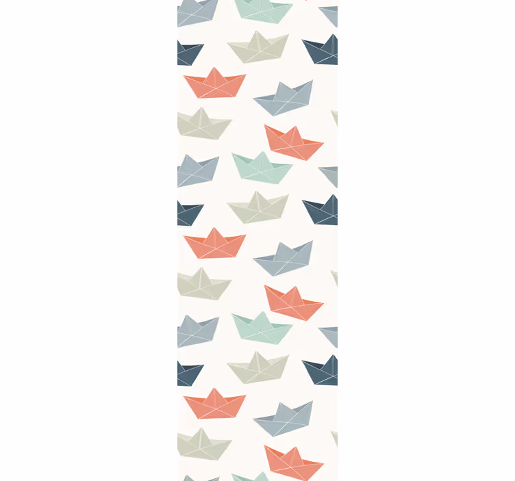Papel mural infantil barcos de origami - TenVinilo