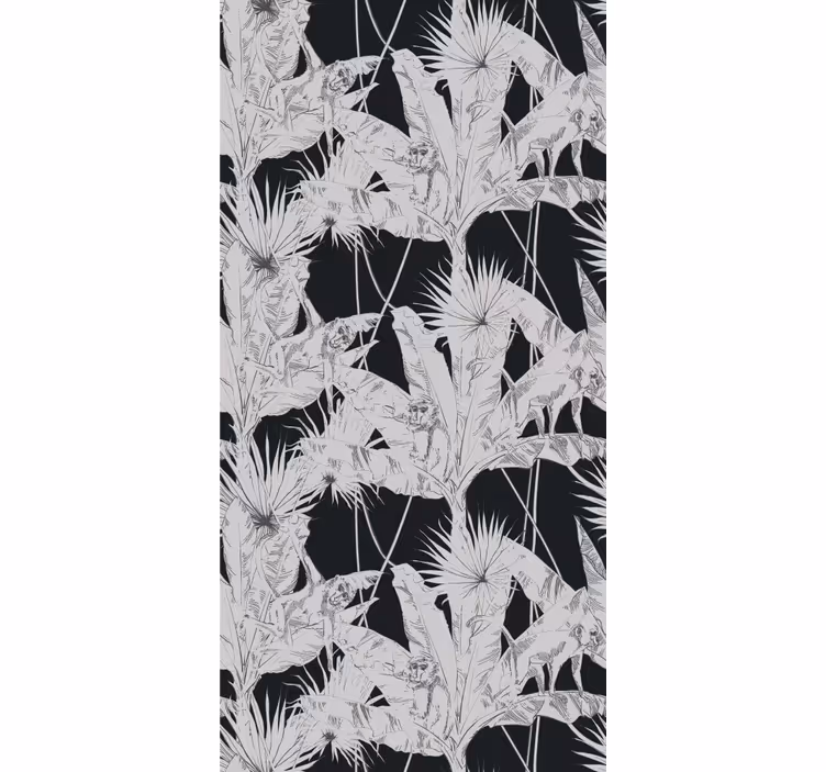 Papel mural living comedor motivo de planta tropical - TenVinilo
