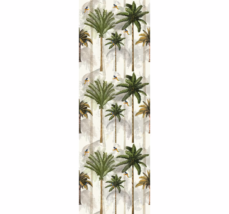 Papel mural selva patrón de palma beige - TenVinilo