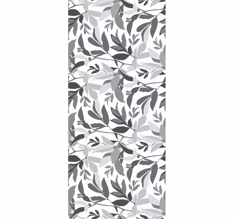 Papel mural hojas patrón gris horizontal - TenVinilo