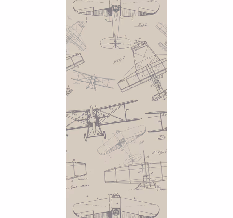 Papel clásico Patrón de aviones "vintage" - TenVinilo