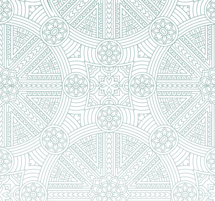 Papel mural dormitorio matrimonio patrón boho azteca verde - TenVinilo