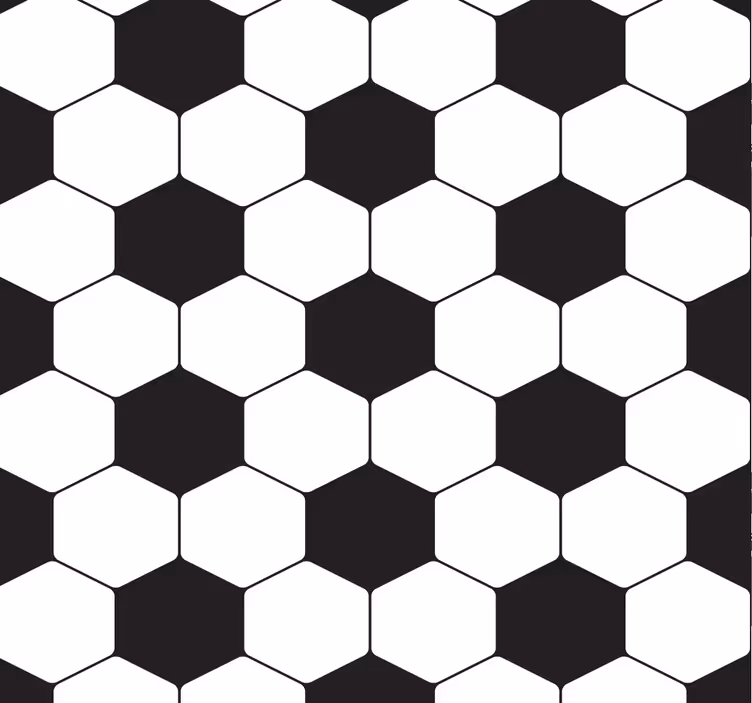 Papel mural juvenil patrón de fútbol hexagonal - TenVinilo