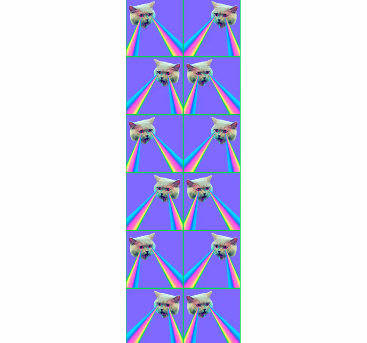 Papel pintado gatos láser vaporwave - TenVinilo
