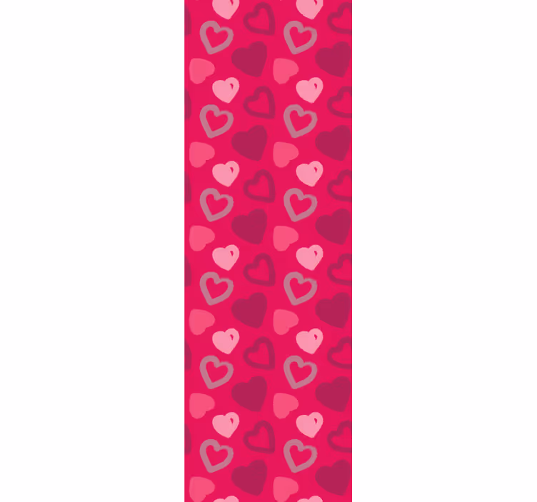 Papel de pared rosa corazones fucsia - TenVinilo