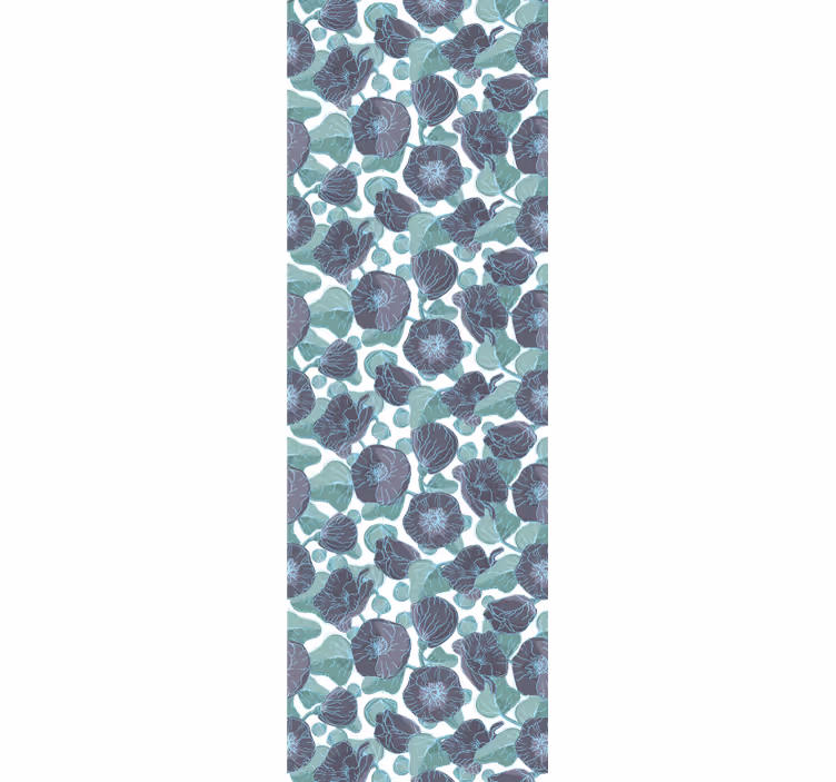 Papel pintado pared flores azules acuarela - TenVinilo