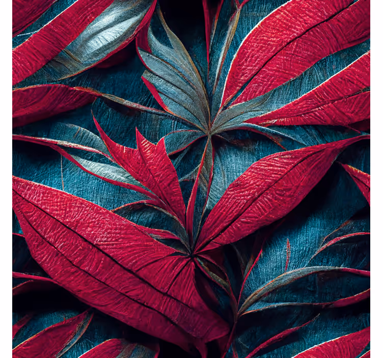 Papel de pared hojas tropicales amontonadas - TenVinilo