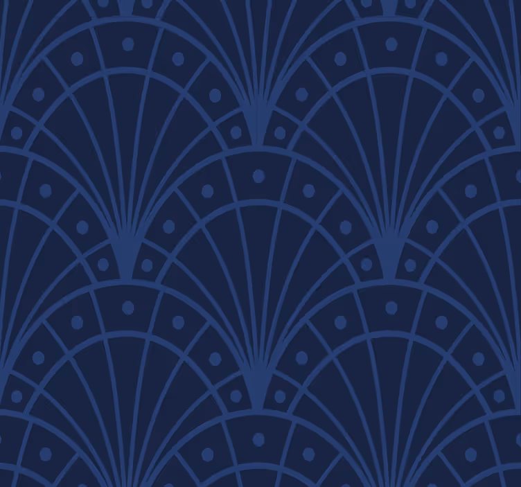 Papel mural recibidor art déco azul marino - TenVinilo