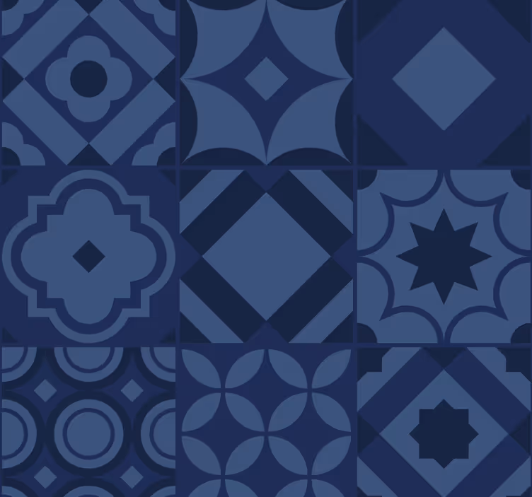 Papel mural cocina azulejos azul marino - TenVinilo