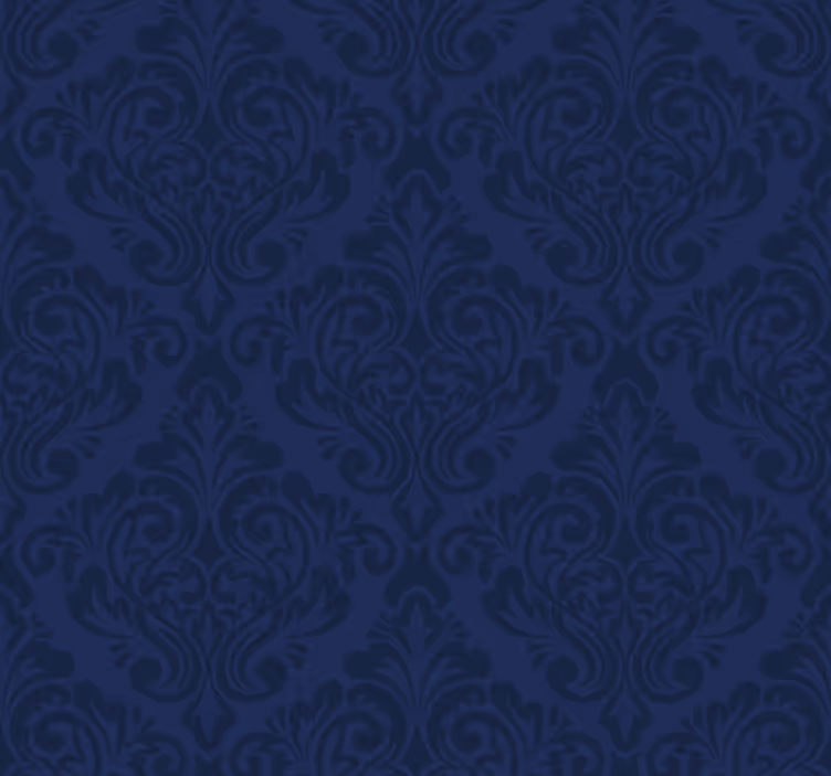 Papel mural living comedor damasco azul marino - TenVinilo