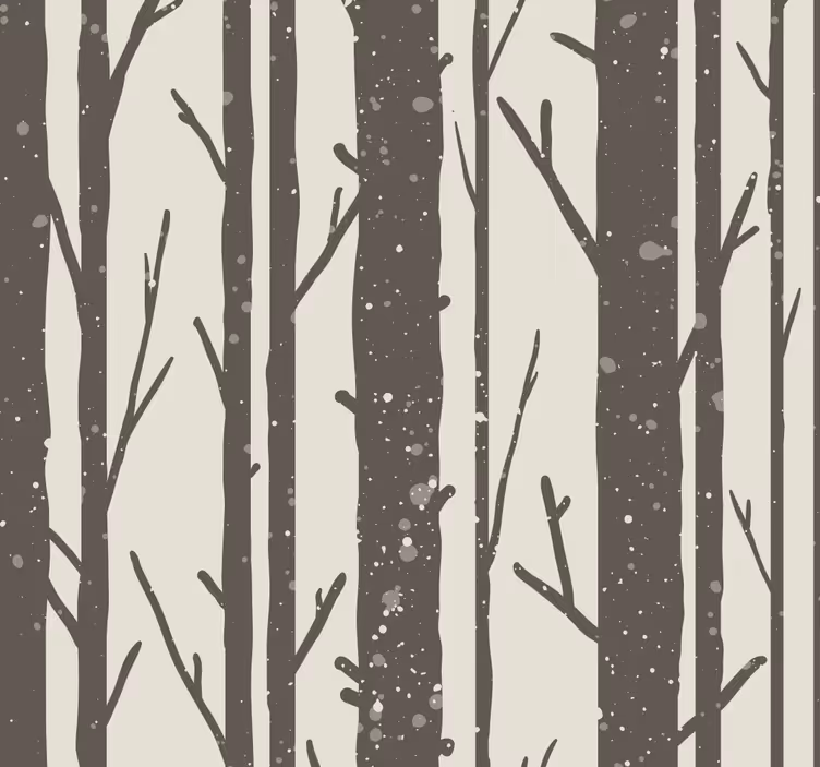 Papel mural cabecera árboles de invierno - TenVinilo