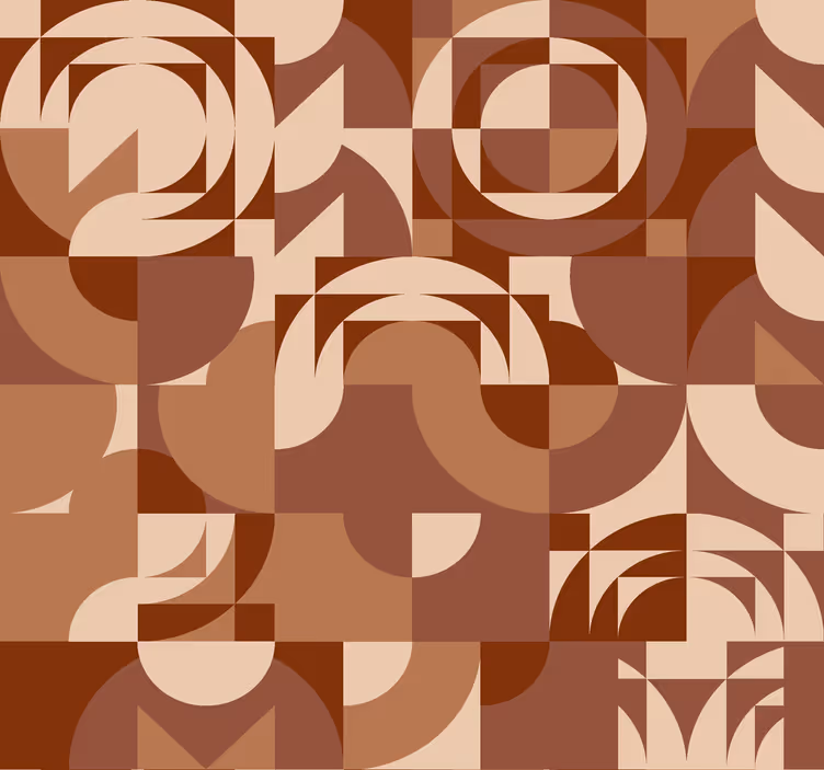 Papel mural terracota diseño geométrico abstracto - TenVinilo