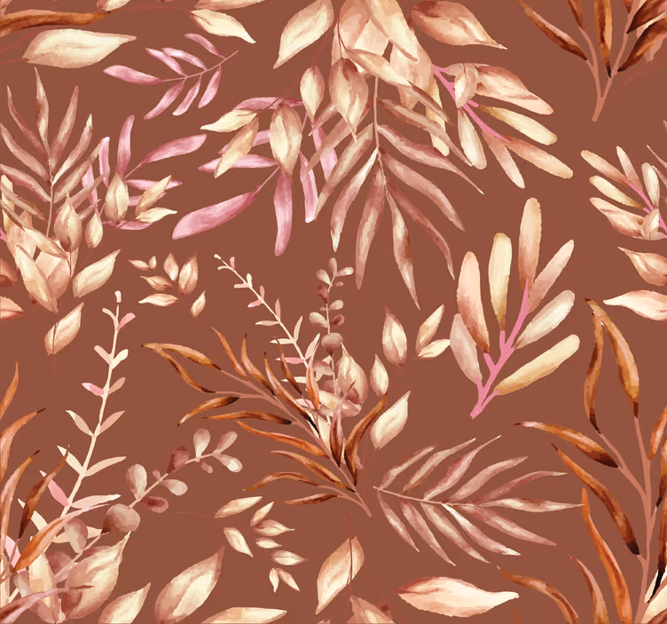Papel mural terracota plantas tropicales - TenVinilo