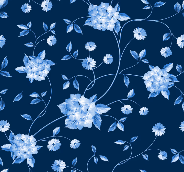 Papel mural Navy tallos de flores - TenVinilo