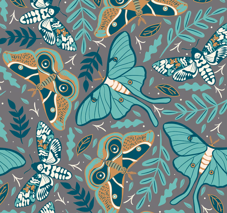 Papel mural mariposas elegante extensión ornamental - TenVinilo