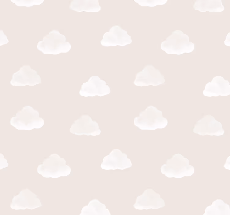 Papel mural bebé patrón de nubes beige - TenVinilo