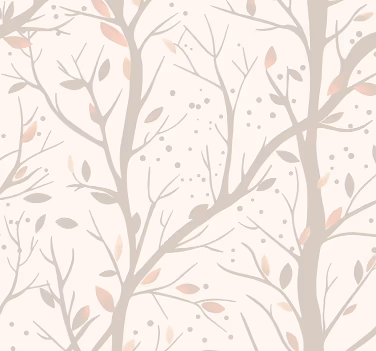 Papel mural bebé ramas grandes beige - TenVinilo
