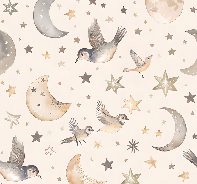 Papel mural bebé cielo nocturno beige - TenVinilo
