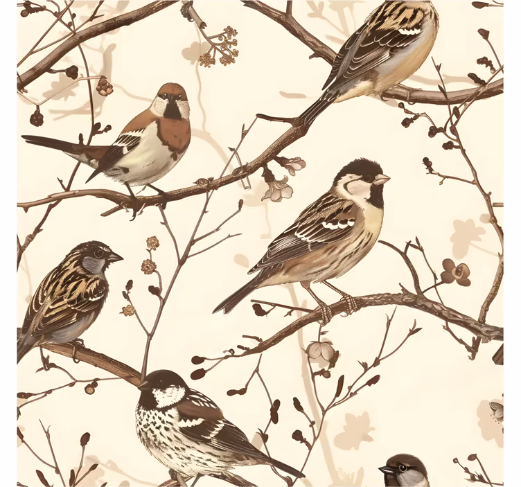 Papel mural cabecera pájaros salvajes - TenVinilo