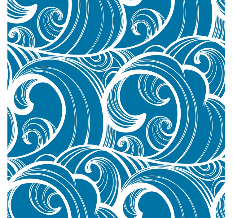 Papel mural cabecera patrón azul ondulado - TenVinilo