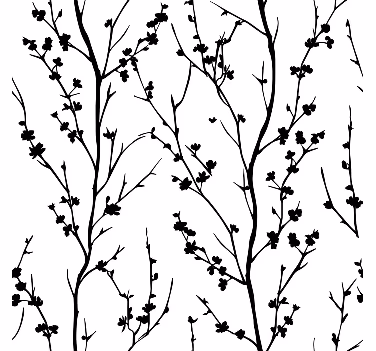 Papel mural cabecera ramas grandes y delgadas - TenVinilo