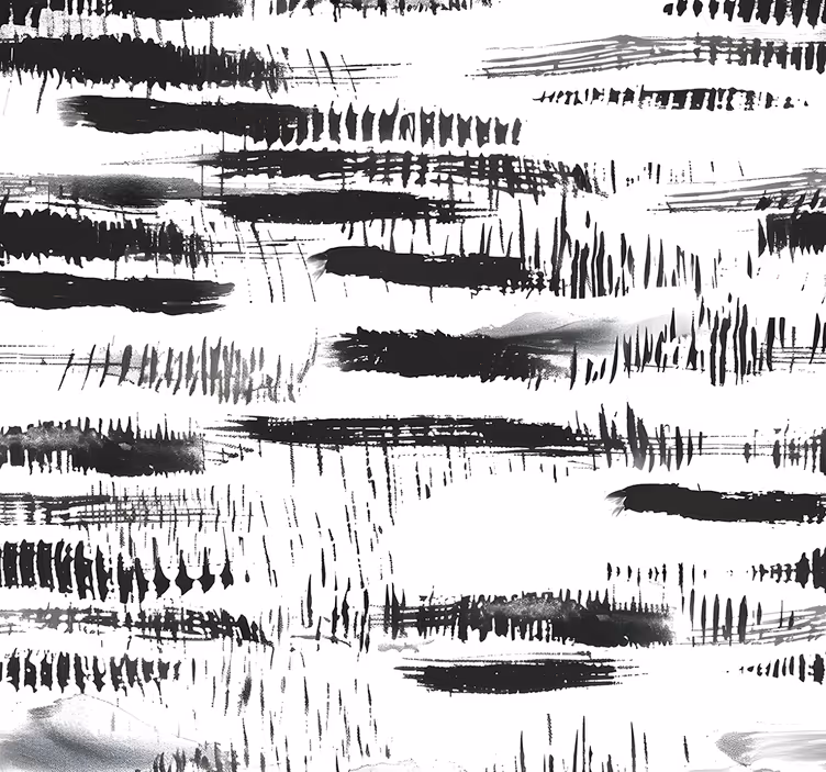 Papel mural abstracto trazos de pintura negra - TenVinilo
