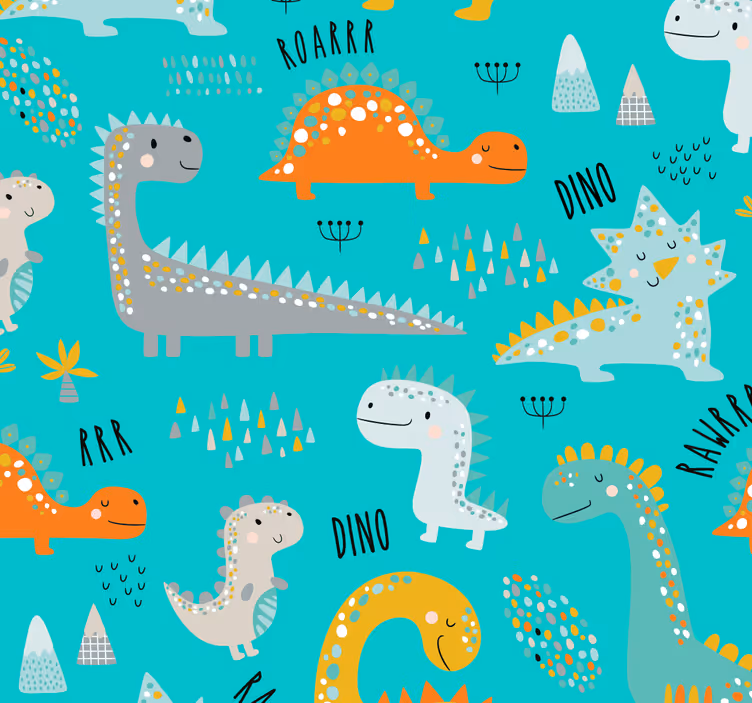 Papel mural dinosaurios delicia de dinosaurio - TenVinilo