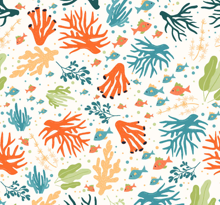 Papel mural naturaleza botánicos marinos - TenVinilo