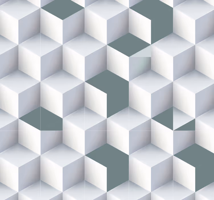 Papel mural geométrico ilusión de cubo geométrico - TenVinilo