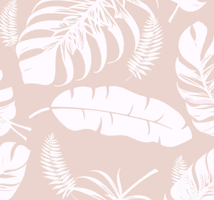 Papel mural beige hojas de banana - TenVinilo