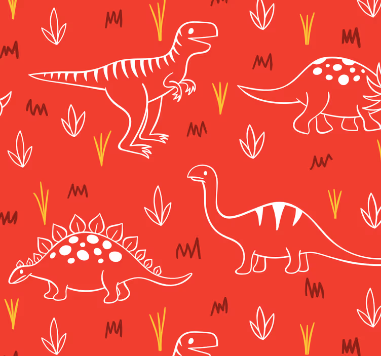 Papel mural dinosaurios ilustración de dinosaurio - TenVinilo