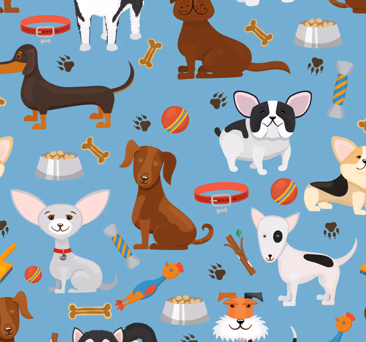 Papel mural perros compañeros caninos - TenVinilo