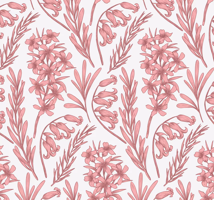 Papel pintado flores patrón floral de lavanda - TenVinilo