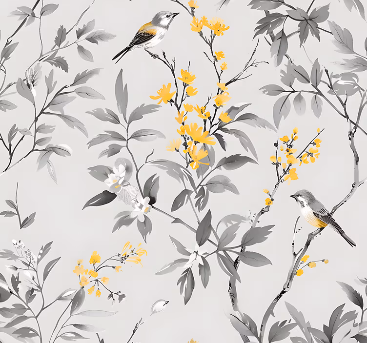Papel mural recibidor diseño de bosque gris - TenVinilo