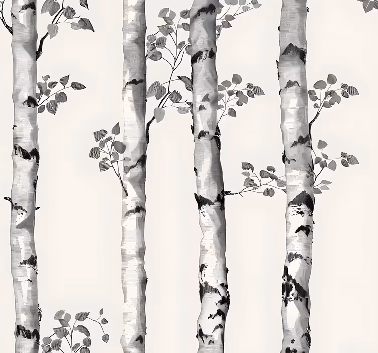 Papel mural recibidor árboles grandes de invierno - TenVinilo