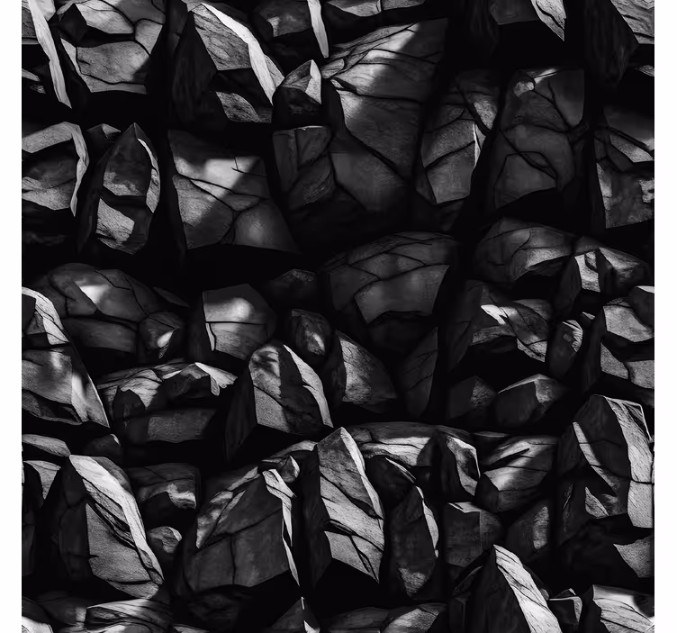 Papel mural piedra diseño negro - TenVinilo