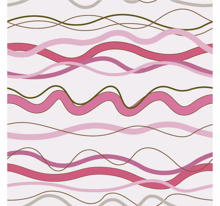Papel mural pasillo rayas onduladas rosadas - TenVinilo