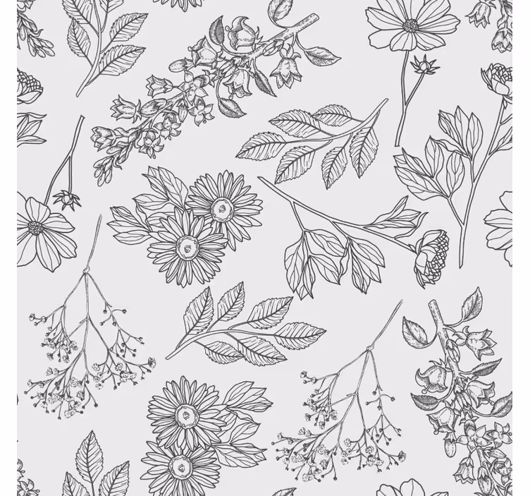 Papel mural pasillo patrón floral beige - TenVinilo