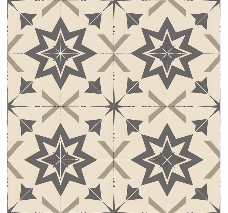 Papel mural azulejos diseño estrellado beige - TenVinilo