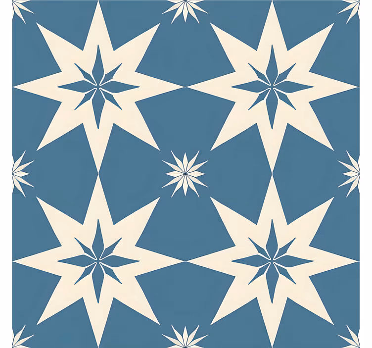 Papel mural azulejos diseño estrellado azul - TenVinilo