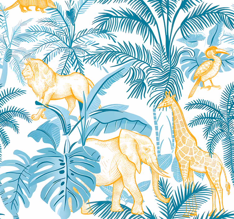 Papel mural animales patrón africano - TenVinilo